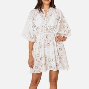 Shoshanna Daisy Mini Caftan Swim Cover-Up Dress
